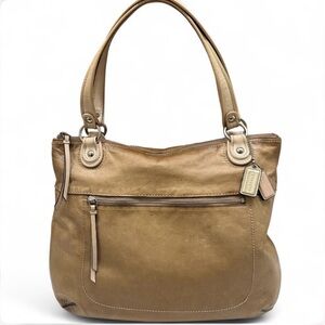 COACH Poppy Leather Glam Tote Style 18998 | Slouchy Y2K Vintage Shoulder Bag